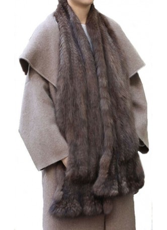 Knitted Russian Sable Fur Shawl Cape Stole Wrap  Women's