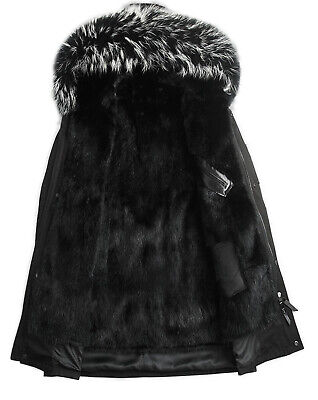 Men's Jacket Parka Coat Silver Fox Fur Hood NEW - Image 6