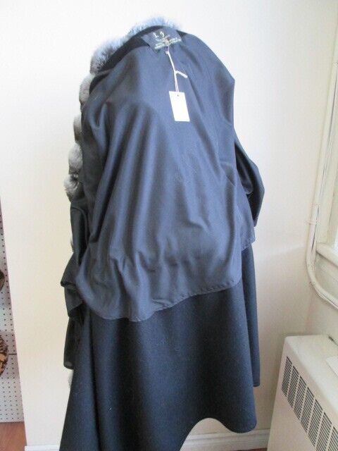 Women's 100% Cashmere Chinchilla Fur Cape Wrap 29" - Image 7