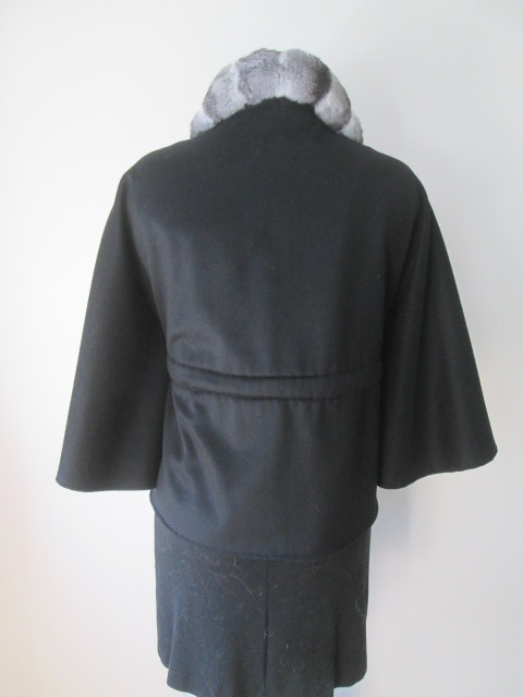 Women's 100% Cashmere Chinchilla Fur Cape Wrap 25" - Image 3