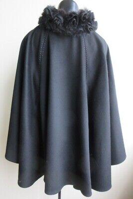 Women's 100% Cashmere Wrap Cape Shawl Mink Fur - Image 5