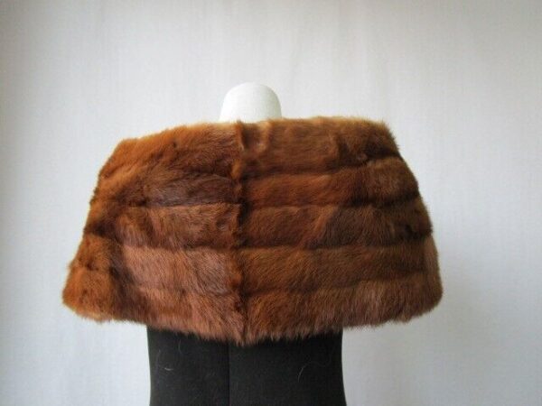 Chinese Mink Fur Cape Shawl Stole Wrap Cape MINT Wedding - Image 4