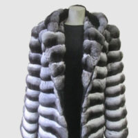 Chinchilla Fur Jacket Coat Hood Men Sz 50