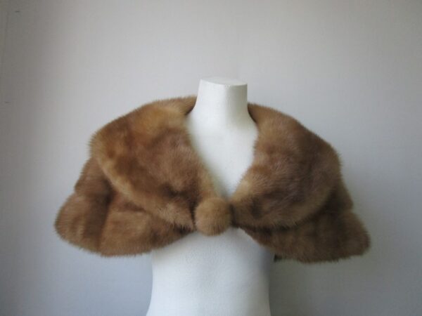 Mink Fur Stole Wrap Cape Collar Wedding MINT - Image 2