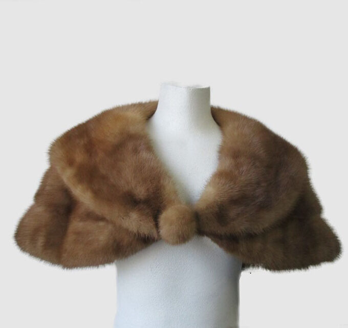 Mink Fur Stole Wrap Cape Collar Wedding MINT