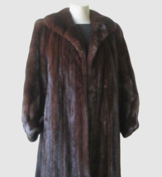 Mink Fur Coat Jacket SUPERB Sz 6 Female Natural Dark Pastel