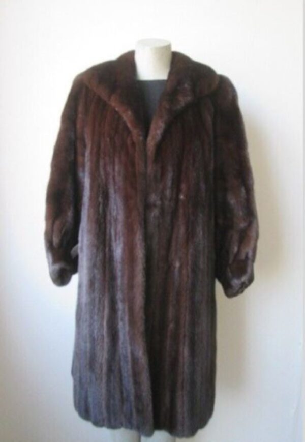 Mink Fur Coat Jacket SUPERB Sz 6 Female Natural Dark Pastel - Image 2