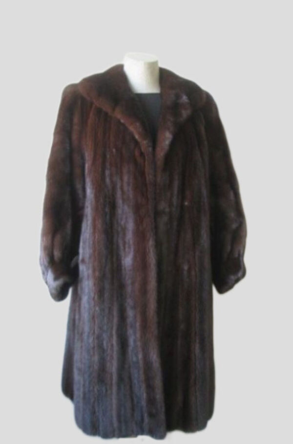 Mink Fur Coat Jacket SUPERB Sz 6 Female Natural Dark Pastel - Image 3