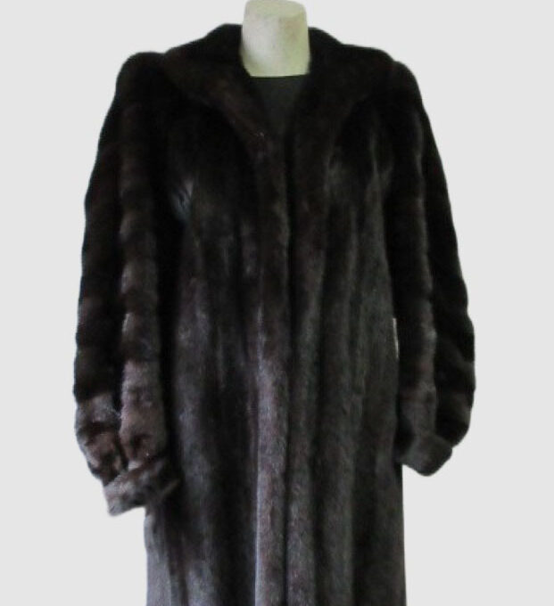 Mink Fur Coat Jacket Pristine Sz 12/14 Large Natural Dark Ranch
