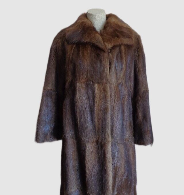 Muskrat Fur Coat Excellent Sz 8/10