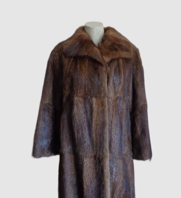 Muskrat Fur Coat Excellent Sz 8/10