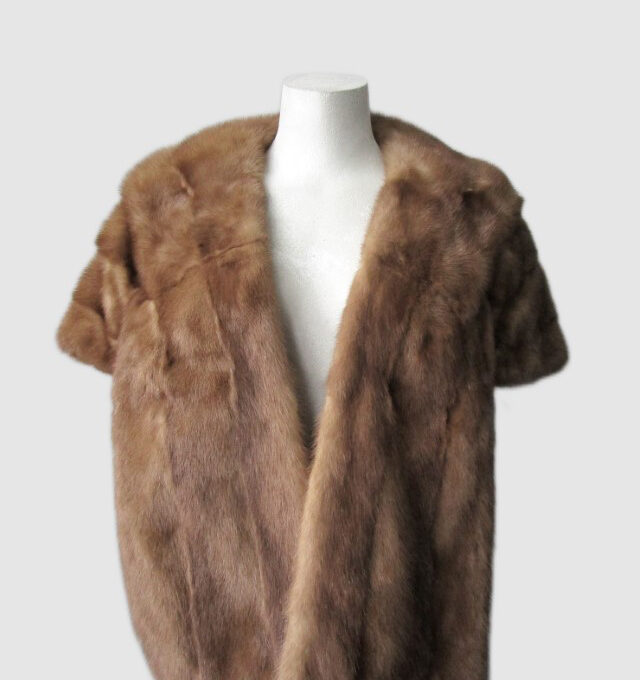 Mink Fur Stole Wrap Cape 14" x 60" Large WEDDING Mint+