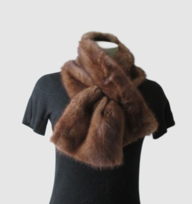 Mink Fur Shawl Stole Wrap Scarf Showroom New Natural Pastel