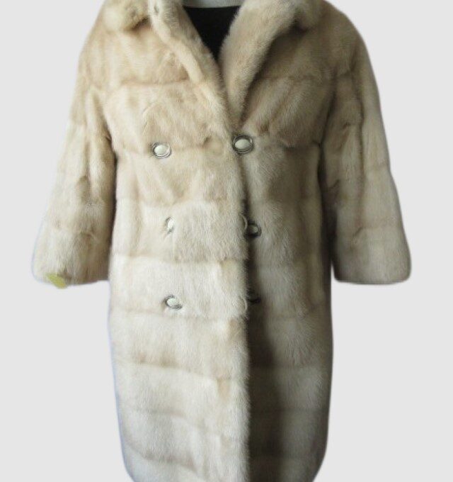 MINK Fur Coat Jacket MINT Sz 8/10 Natural Brown Cross