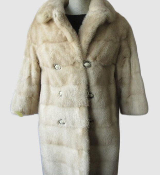 MINK Fur Coat Jacket MINT Sz 8/10 Natural Brown Cross
