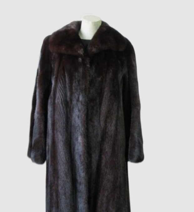 Mink Fur Coat SUPERB Sz 8 Natural Dark Ranch