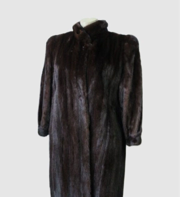 Mink Fur Coat Jacket SUPERB Sz 12 Natural Dark Ranch