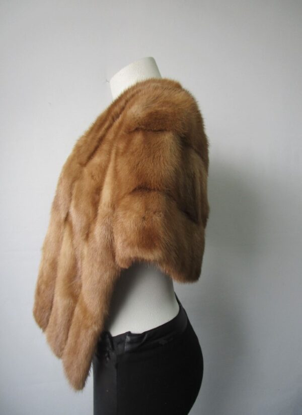 Mink Fur Stole Wrap Cape Wedding MINT - Image 3