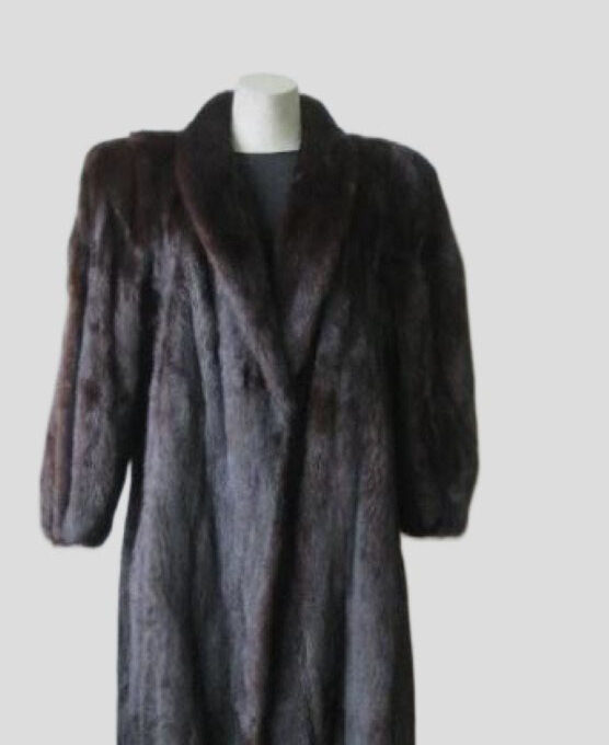 Mink Fur Coat Jacket Mint Sz 12 Natural Dark Ranch