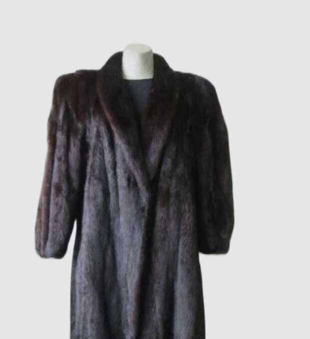 Mink Fur Coat Jacket Mint Sz 12 Natural Dark Ranch