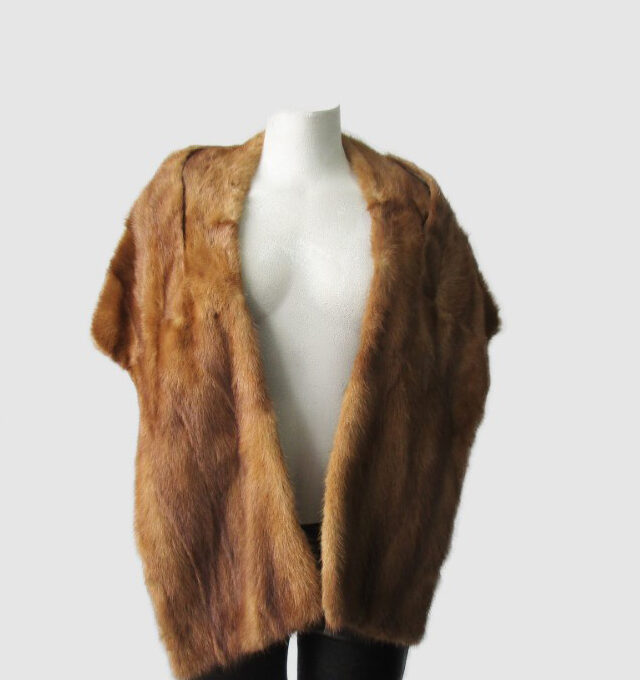 Mink Fur Stole Wrap Cape MINT Wedding