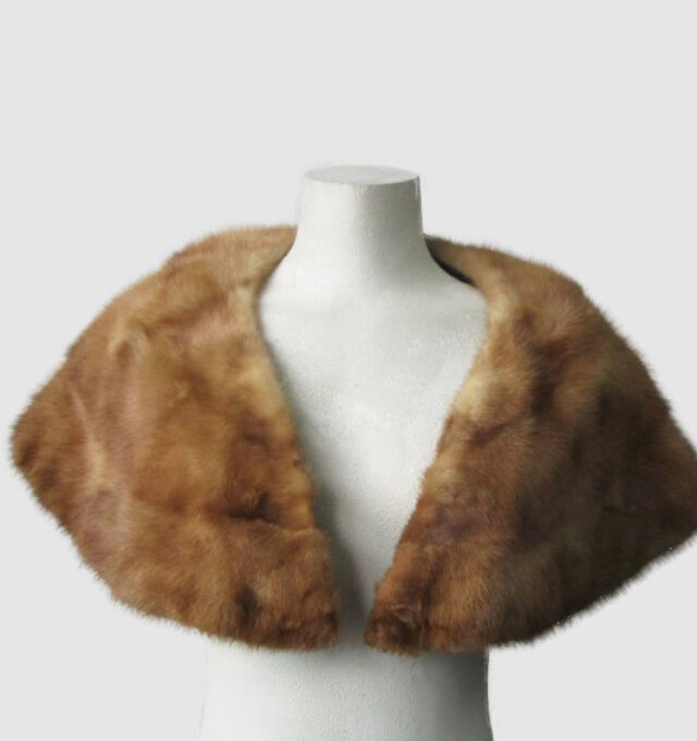 Mink Fur Collar Shawl Stole Wrap Cape MINT