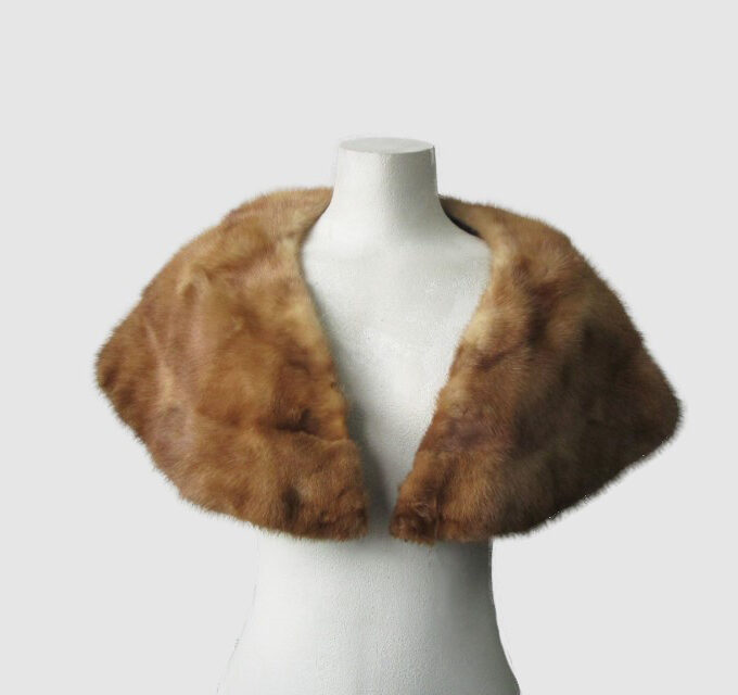 Mink Fur Collar Shawl Stole Wrap Cape MINT