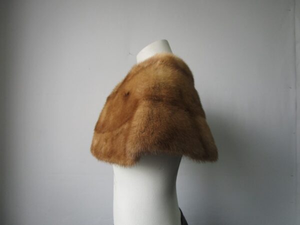 Mink Fur Collar Shawl Stole Wrap Cape MINT - Image 4