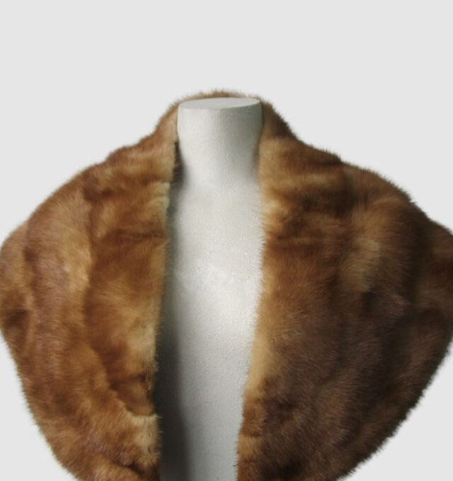 Mink Fur Collar Shawl Stole Wrap Cape MINT Wedding