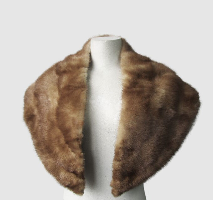 Mink Fur Collar Shawl Stole Wrap Cape MINT Wedding