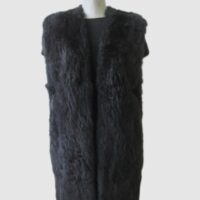 Opossum Fur Lining Vest SUPERB Sz 8 Black