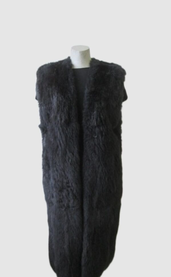 Opossum Fur Lining Vest SUPERB Sz 8 Black