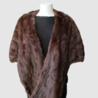 Muskrat Fur Stole Wrap Cape MINT