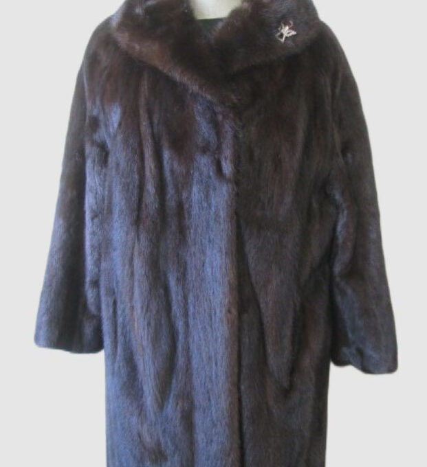 Mink Fur Coat Jacket SUPERB Sz10 Natural Dark Ranch