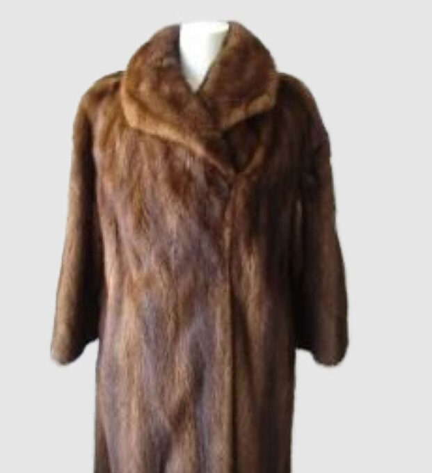 Mink Fur Coat Jacket MINT Sz 12 Natural Dark Pastel