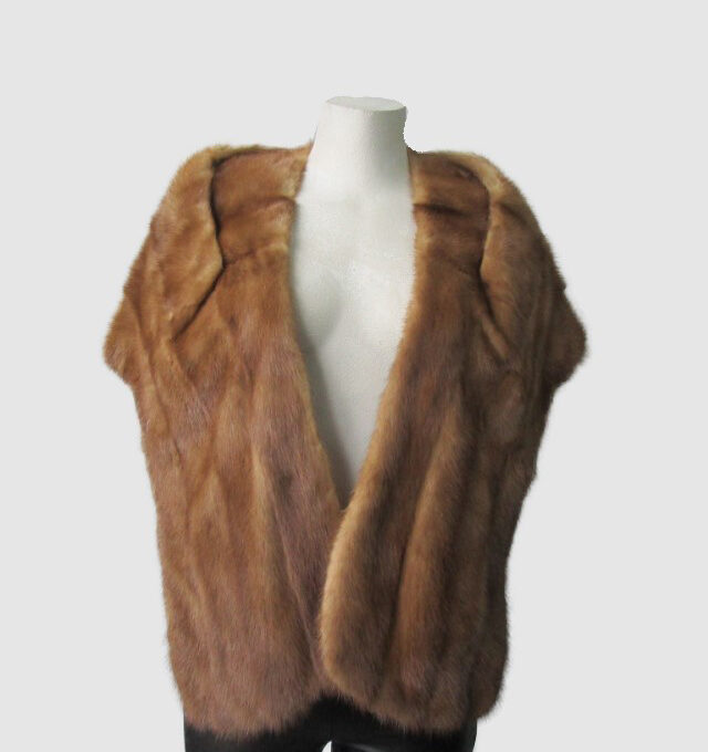 Mink Fur Shawl Stole Wrap Cape Wedding MINT