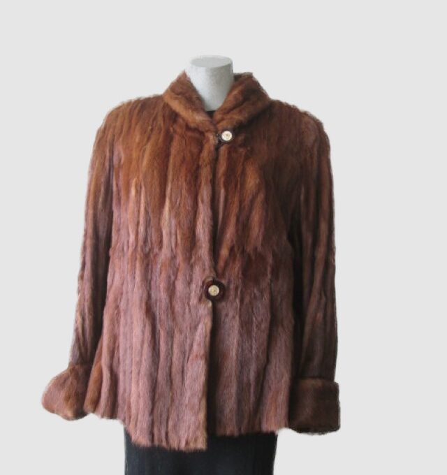 Mink Fur Coat Jacket MINT Sz 10 Chinese Mink