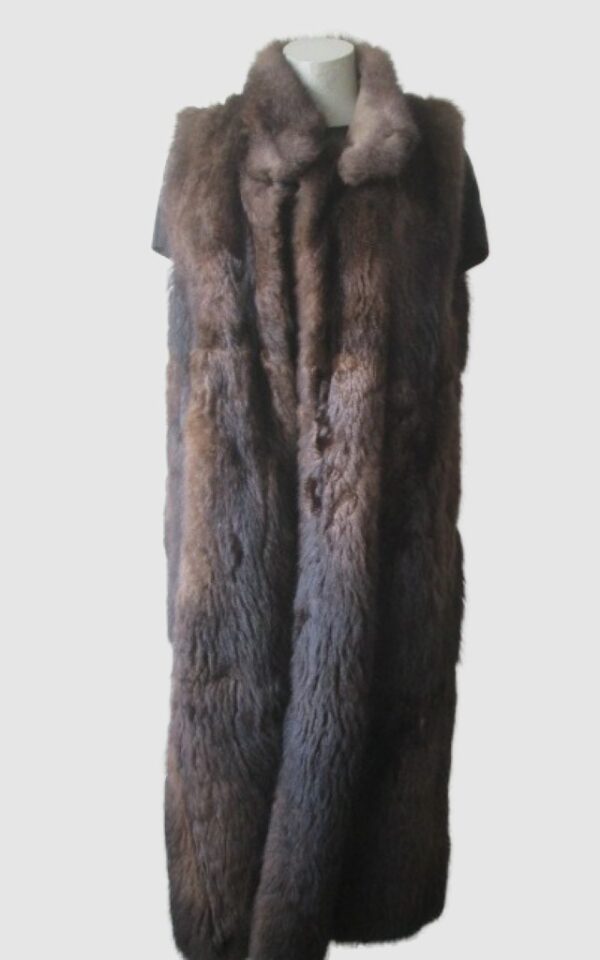 Opossum Fur Lining Vest SUPERB Sz 8 Brown