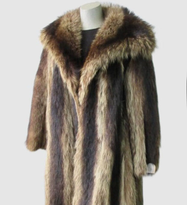 Raccoon Fur Coat Jacket Women MINT Sz 6