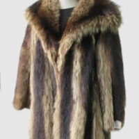 Raccoon Fur Coat Jacket Women MINT Sz 6