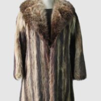 Raccoon Fur Coat Jacket VG+ Sz XS