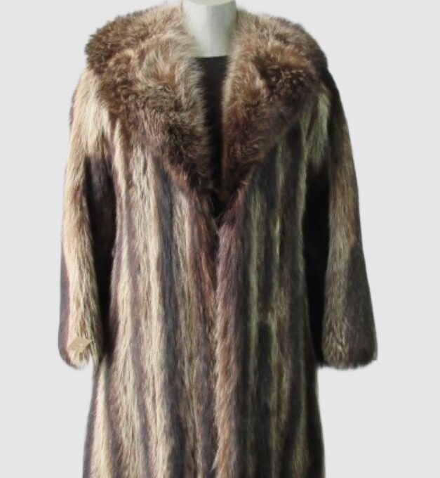 Raccoon Fur Coat Jacket VG+ Sz XS