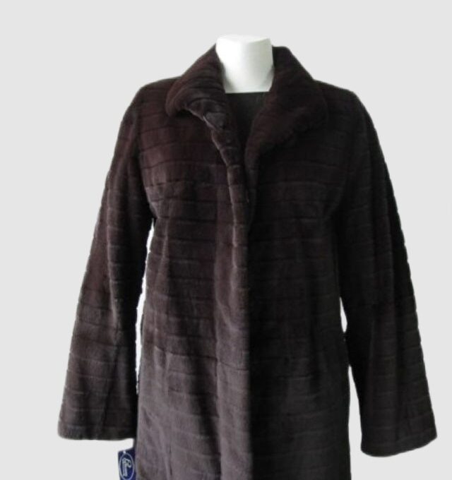 Sheared Mink Fur Coat Jacket Sz 8 Showroom New Natural Dark Brown