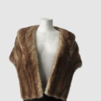 Mink Fur Stole Wrap Cape Wedding 52"x 16" MINT