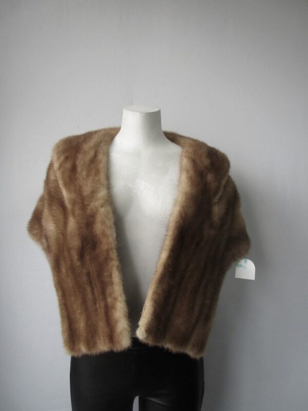 Mink Fur Stole Wrap Cape Wedding 52"x 16" MINT