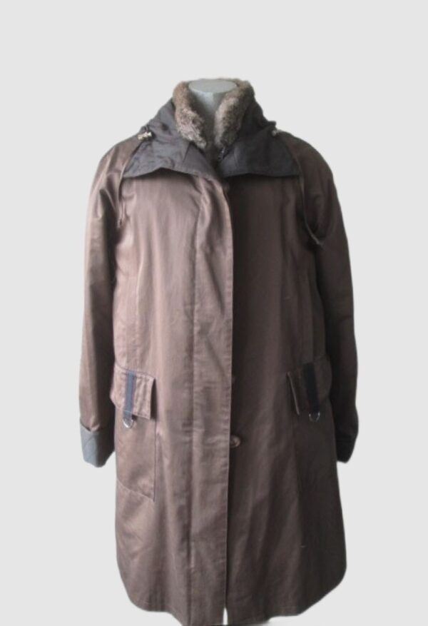 Raincoat Jacket RABBIT Fur Lining Coat MINT Sz 8
