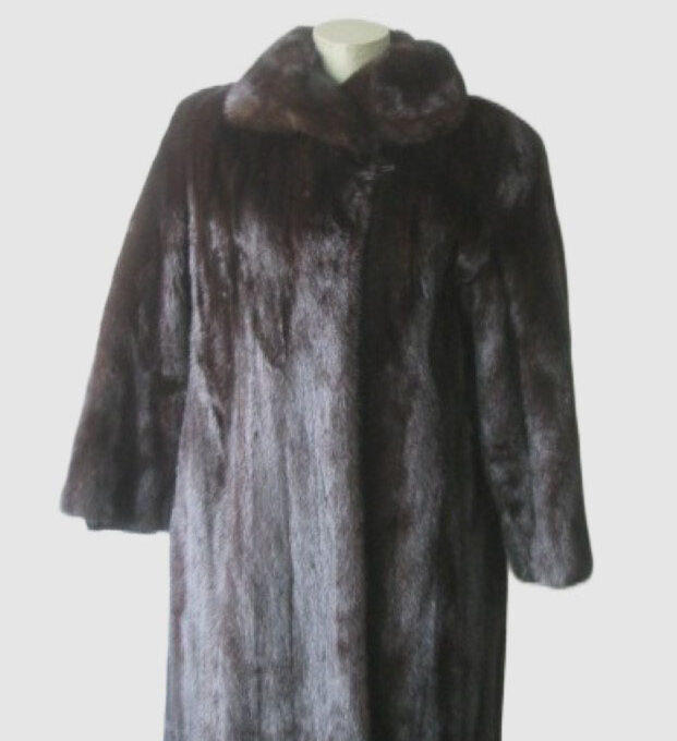 Mink Fur Coat Jacket Sz 12 Natural Dark Ranch