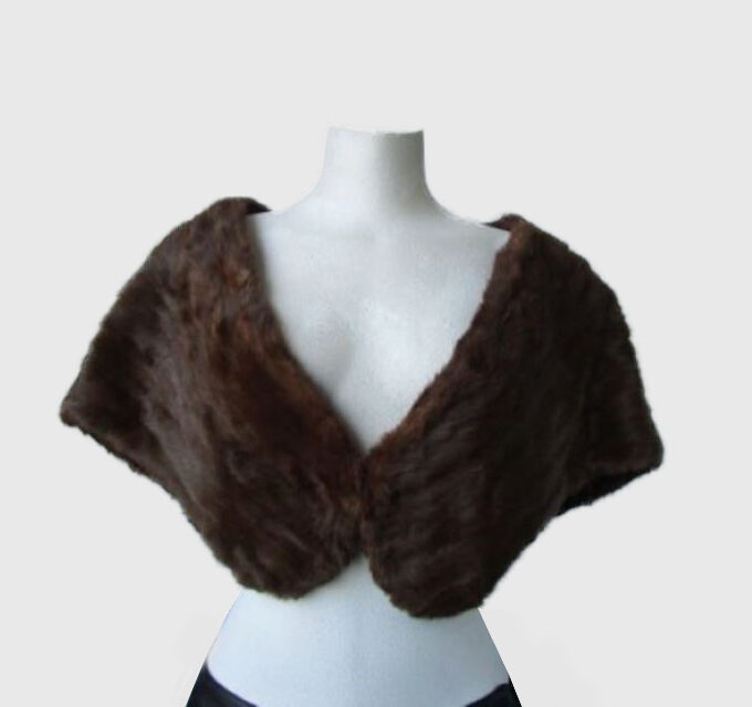 Squirrel Fur Stole Wrap Cape Wedding MINT