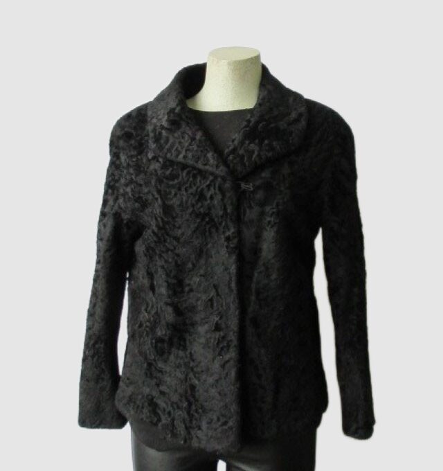 Swakara Broadtail Lamb Fur Coat Jacket Sz S