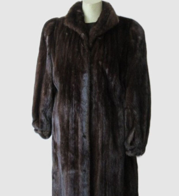 Mink Fur Coat Jacket MINT Sz 14 Natural Dark Ranch